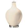 Color Plus Ovo 28 1/2&quot; Burlap Shade and Steamed Milk White Table Lamp