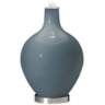 Smoky Blue Ovo Table Lamp with Black Shade