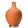 Celosia Orange Burlap Drum Shade Ovo Table Lamp