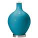 Color Plus Ovo 28 1/2&quot; Burlap Shade Caribbean Sea Blue Table Lamp