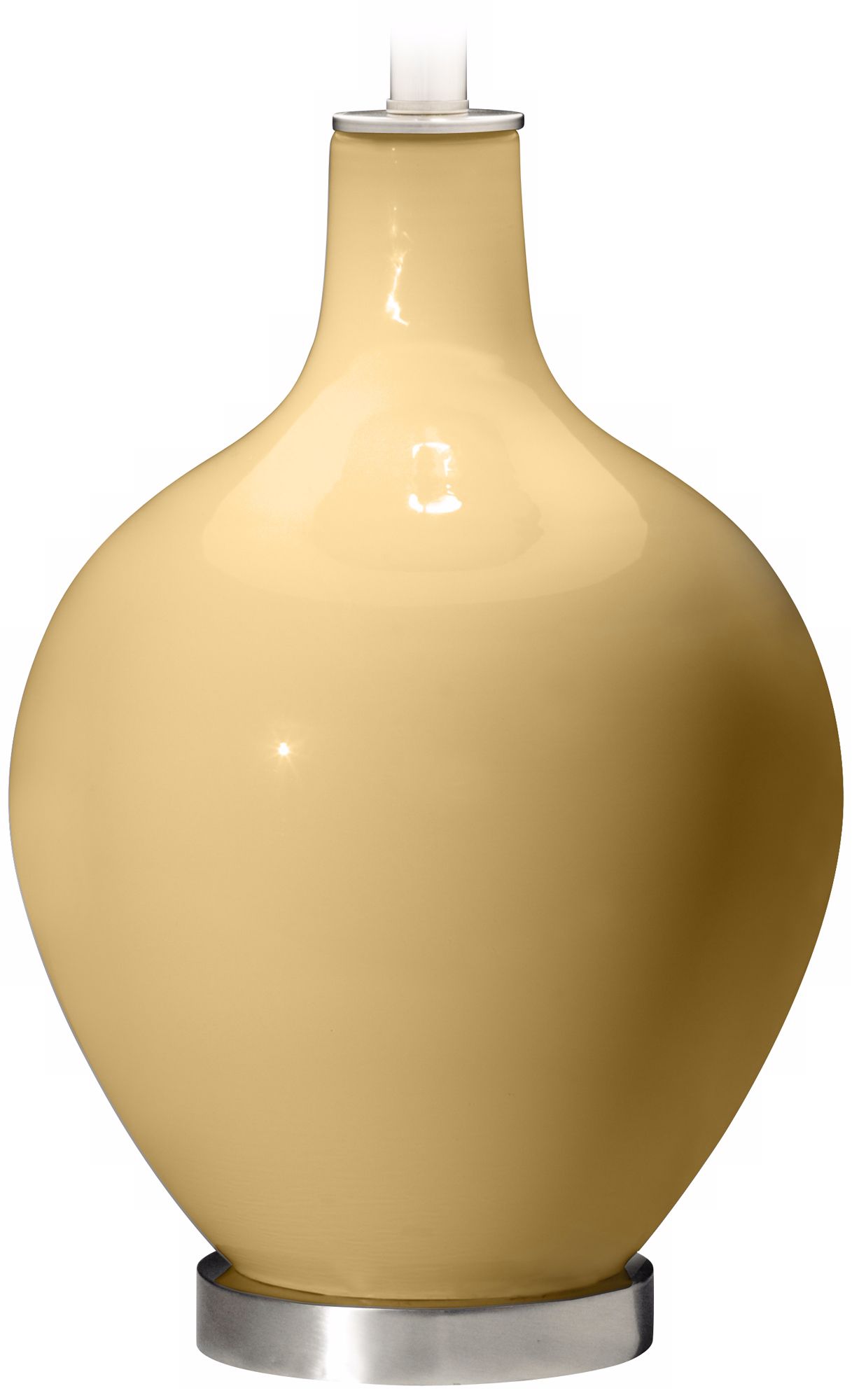 Color Plus Ovo 28 1/2" High White Shade Humble Gold Table Lamp