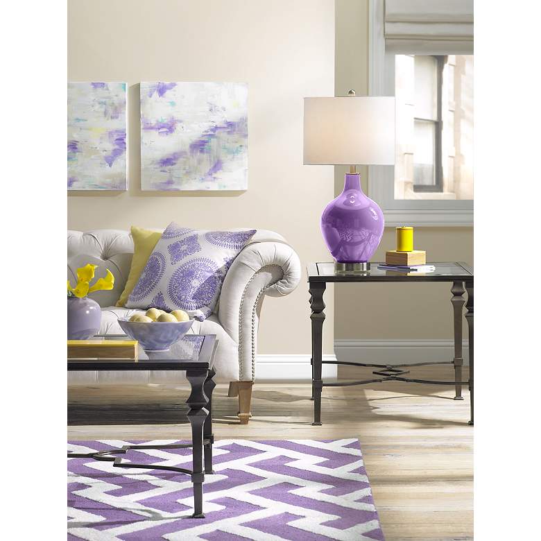 Image 1 Color Plus Ovo 28 1/2 inch High African Violet Purple Table Lamp in scene
