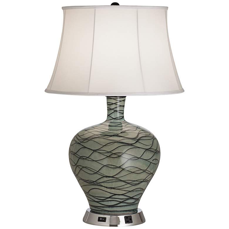 Image 1 X4266 - Multicolor Metal and Ceramic Table Lamp