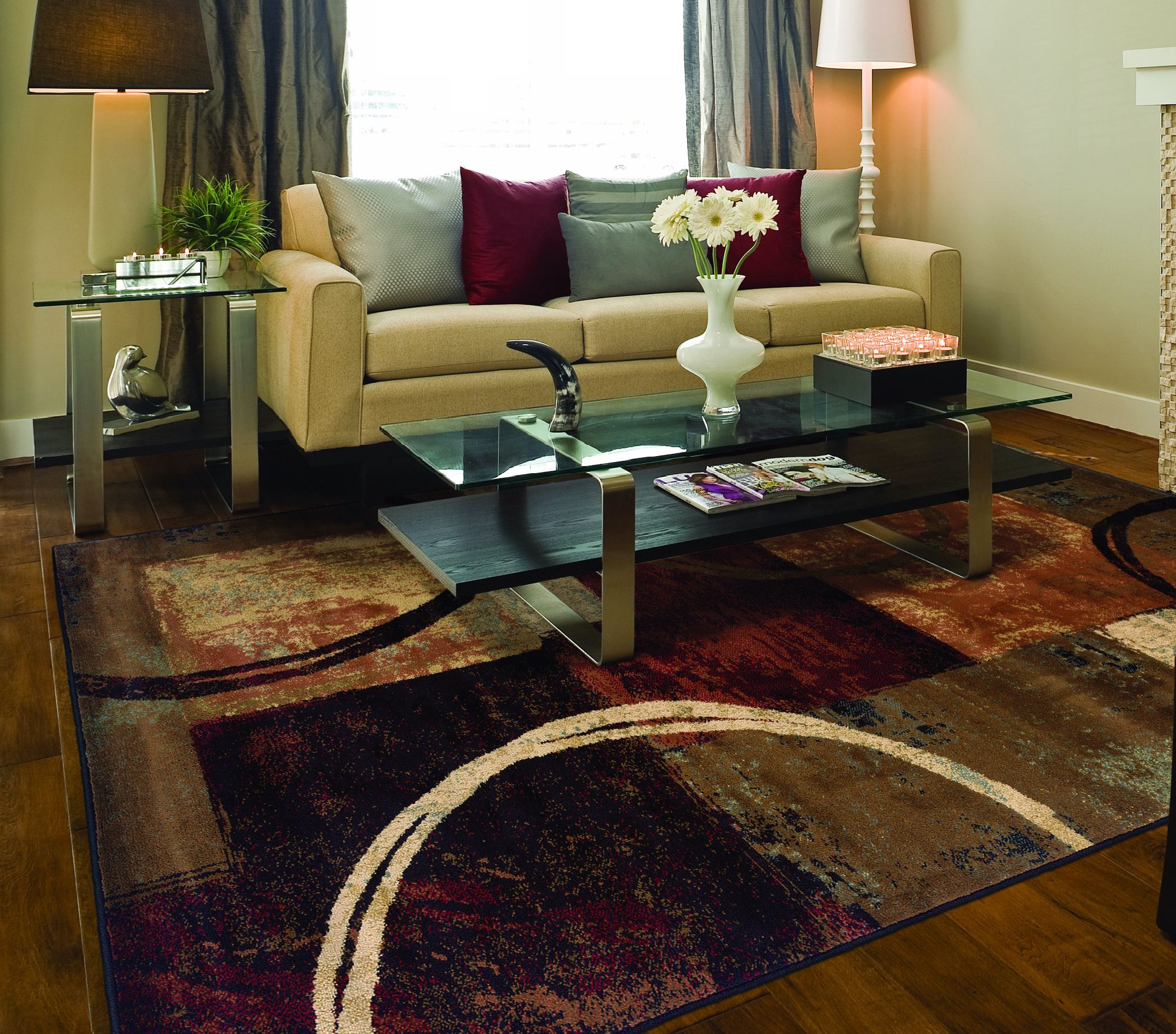 Thumbnail1 of Oriental Weavers Hudson 2544B 7'8"x10'10" Modern Area Rug in scene