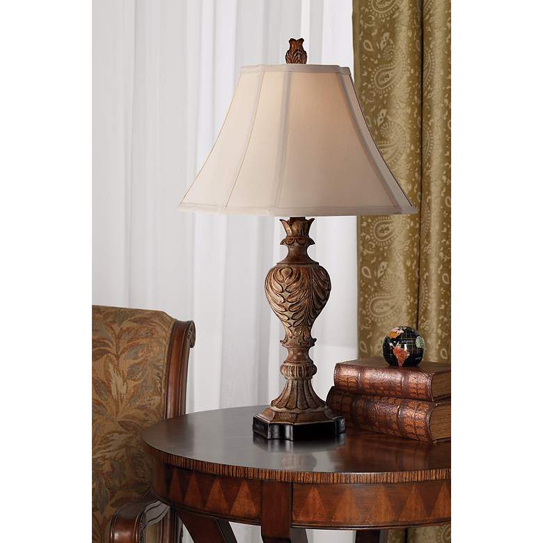 Image 1 Regency Hill Regio 25 1/2 inch Acanthus Leaf Traditional Table Lamp in scene