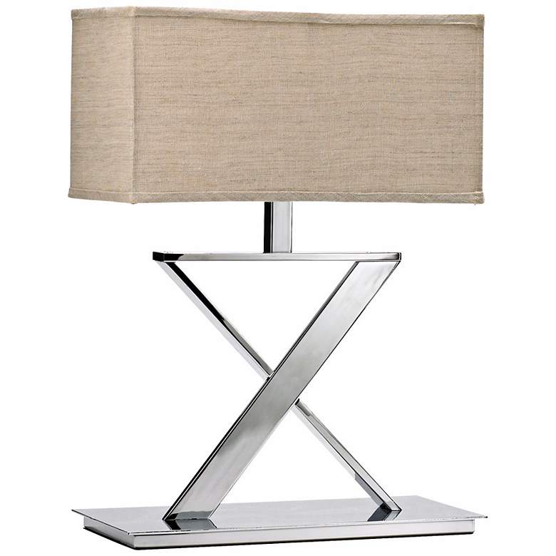 Image 1 Xacto X-Shape Plated Chrome Table Lamp