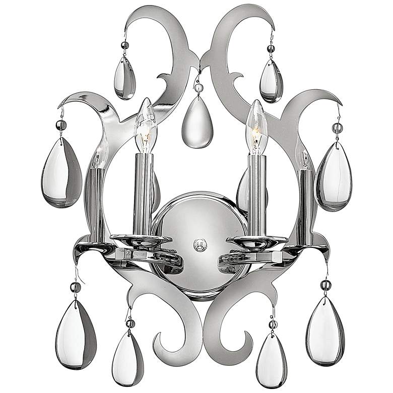 Image 1 Xanadu 16 1/2 inchH Polished Stainless Steel 2-Light Wall Sconce