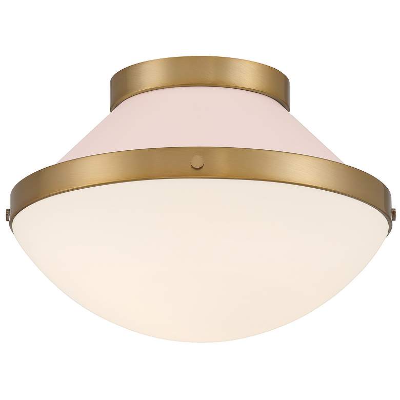 Image 2 Xander 1 Light Vibrant Gold + Blush Flush Mount