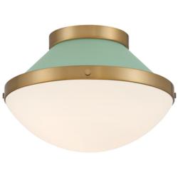 Xander 1 Light Vibrant Gold + Green Flush Mount