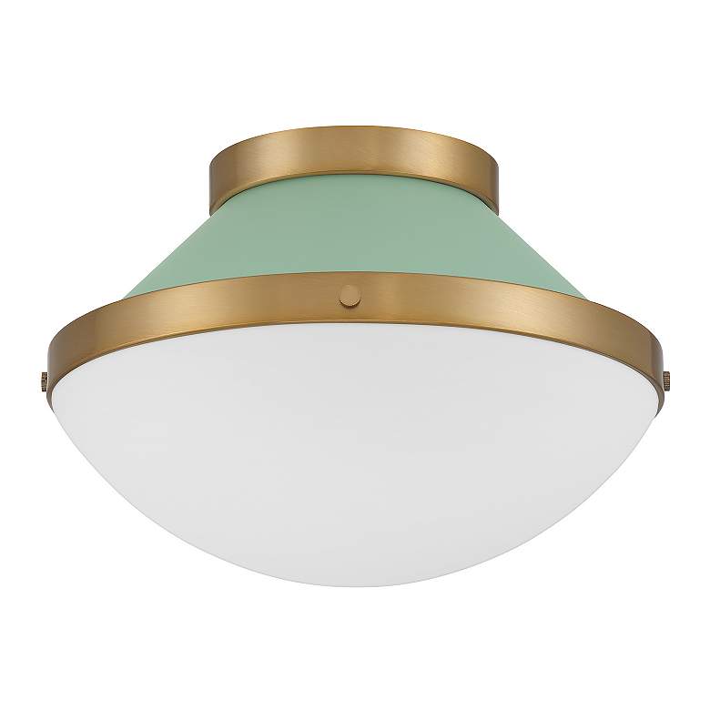 Image 3 Xander 1 Light Vibrant Gold + Green Flush Mount more views