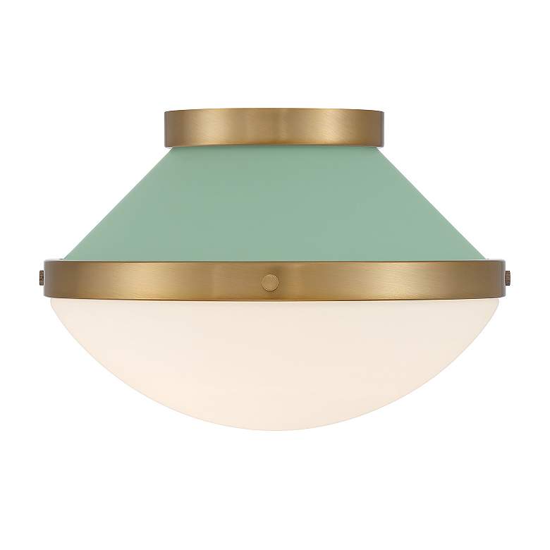 Image 4 Xander 1 Light Vibrant Gold + Green Flush Mount more views
