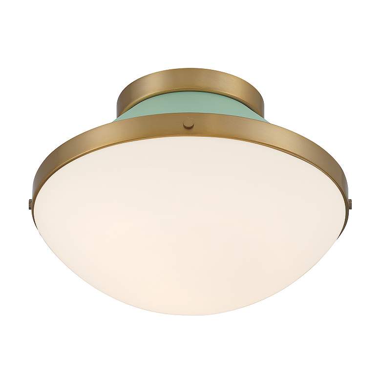 Image 5 Xander 1 Light Vibrant Gold + Green Flush Mount more views