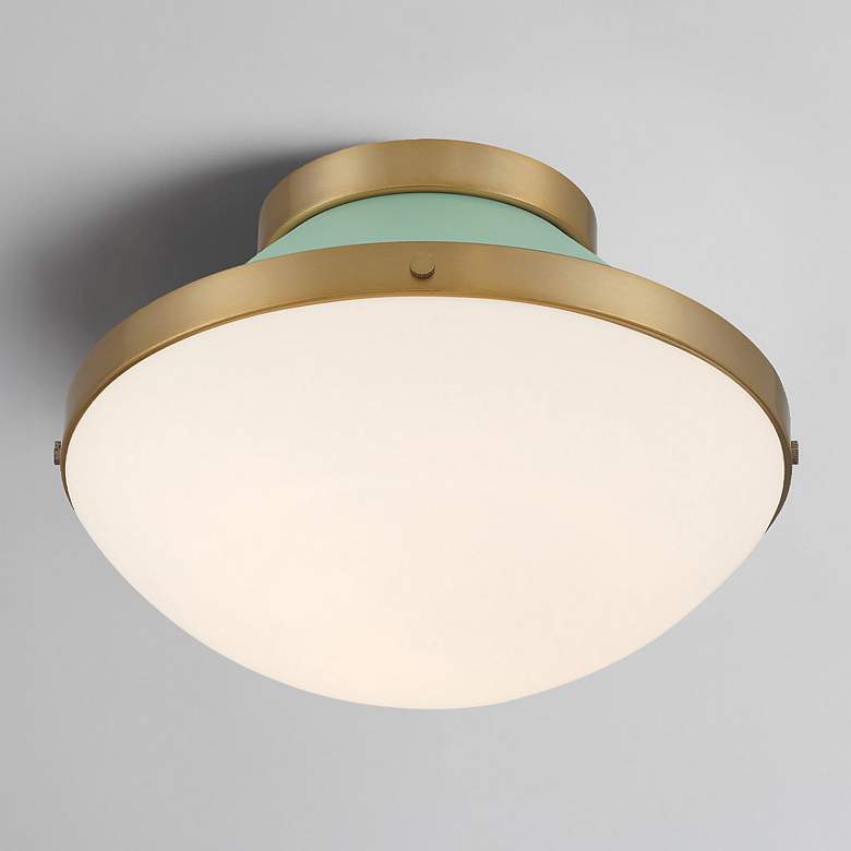 Image 7 Xander 1 Light Vibrant Gold + Green Flush Mount more views