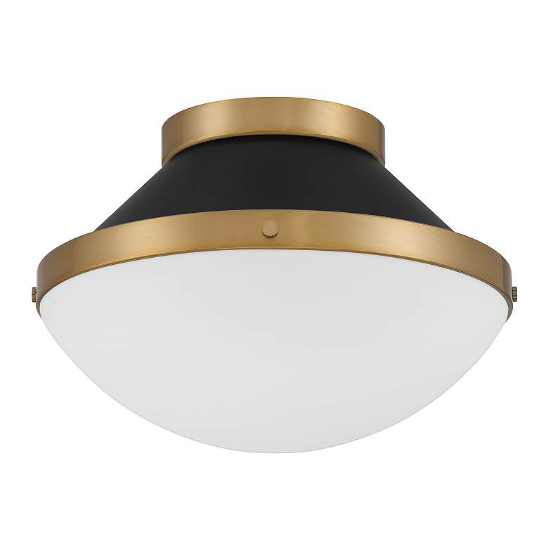 Image 3 Xander 1 Light Vibrant Gold + Matte Black Flush Mount more views