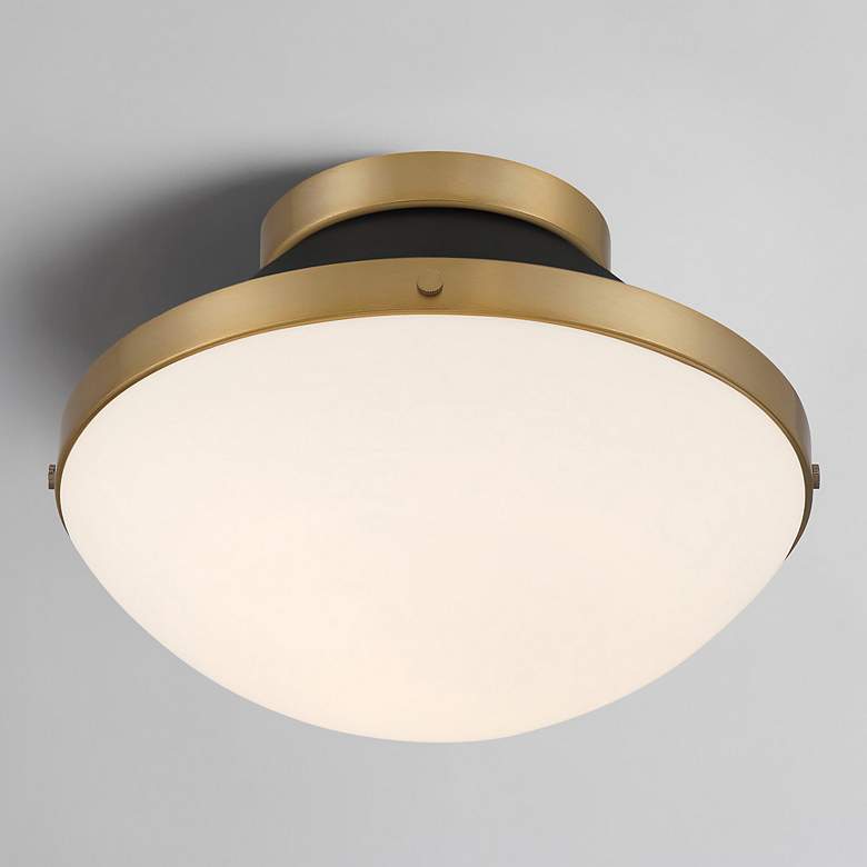 Image 7 Xander 1 Light Vibrant Gold + Matte Black Flush Mount more views