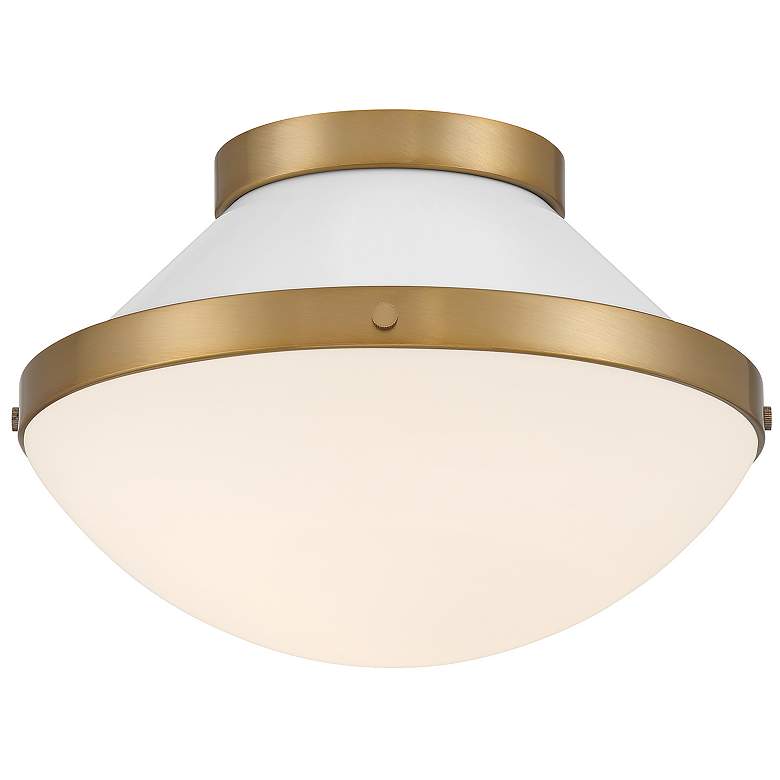 Image 2 Xander 1 Light Vibrant Gold + White Flush Mount