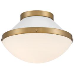 Xander 1 Light Vibrant Gold + White Flush Mount