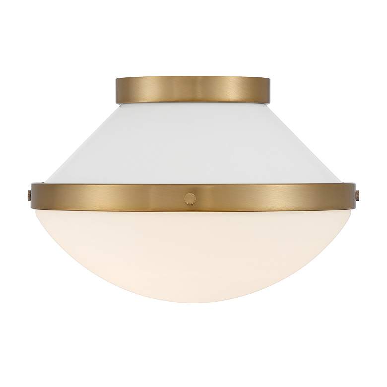 Image 4 Xander 1 Light Vibrant Gold + White Flush Mount more views