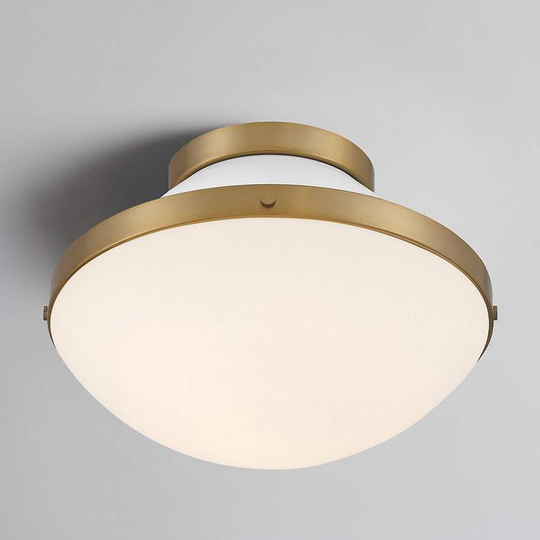 Image 7 Xander 1 Light Vibrant Gold + White Flush Mount more views