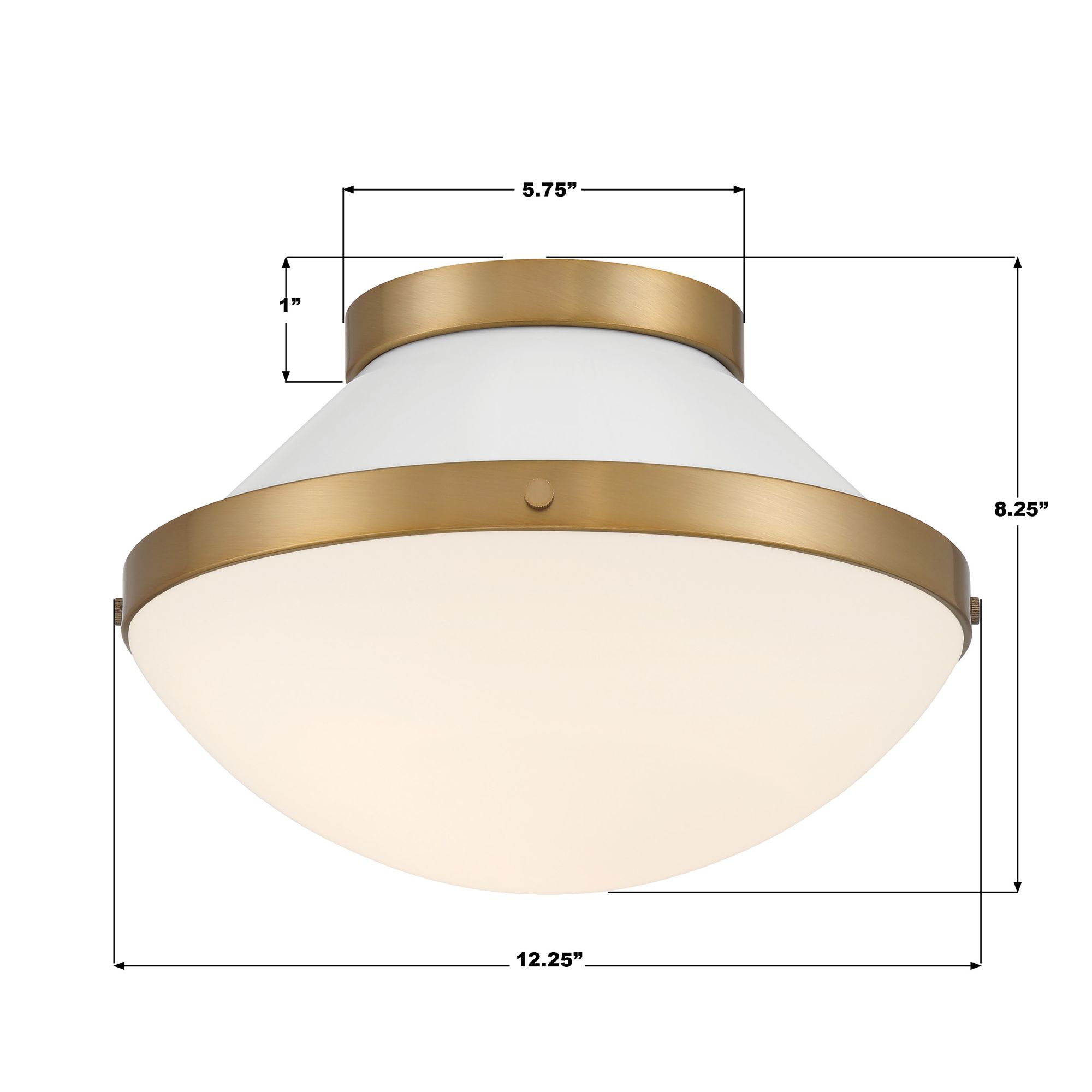Xander 1 Light Vibrant Gold + White Flush Mount