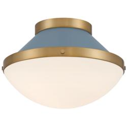 Xander 12 1/4" Wide Vibrant Gold with Blue Ceiling Light
