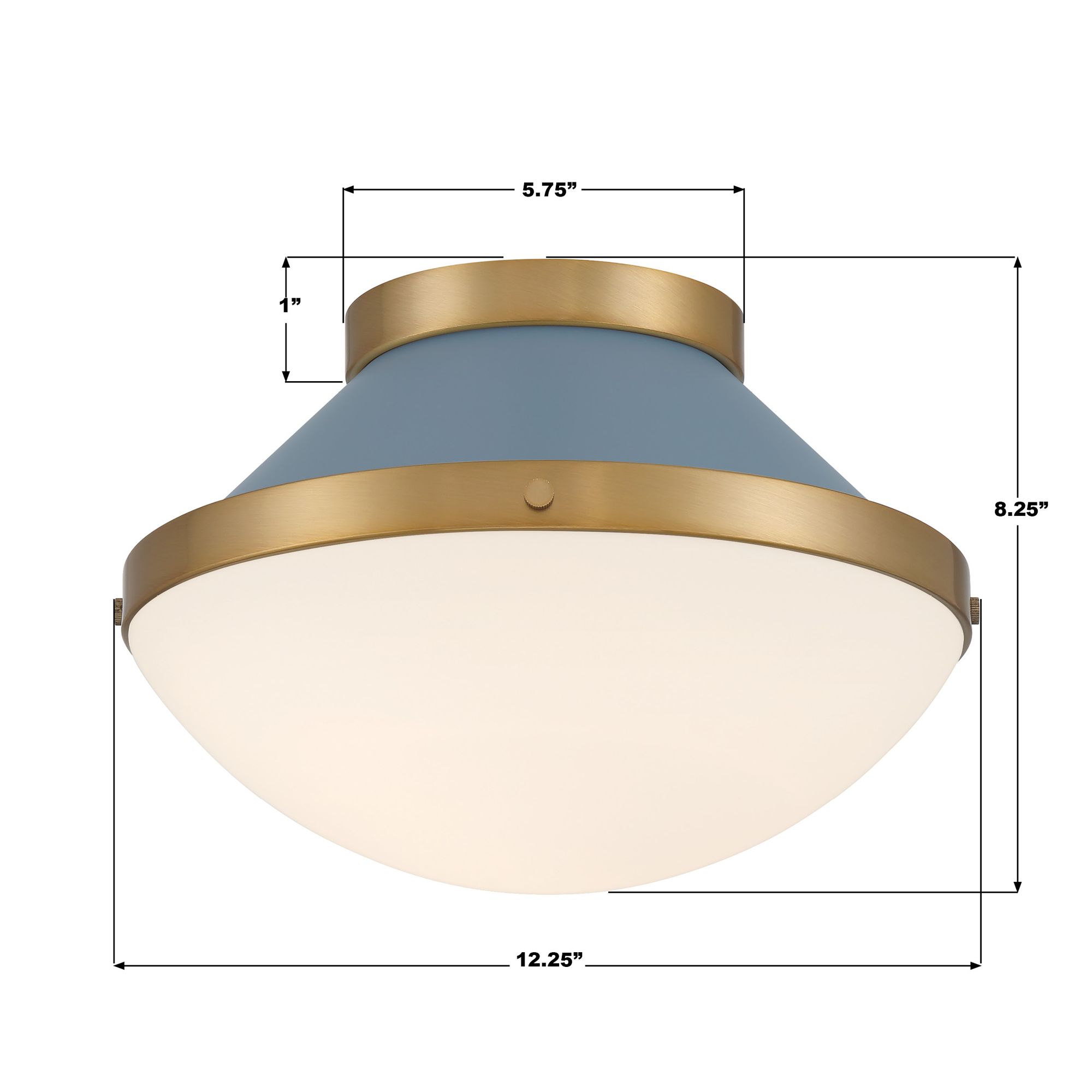 Xander 12 1/4" Wide Vibrant Gold with Blue Ceiling Light