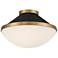 Xander 16 1/4" Wide Matte Black and Gold Ceiling Light