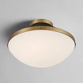 Image1 of Xander 16 1/4" Wide Matte Black and Gold Ceiling Light