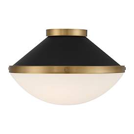 Image4 of Xander 16 1/4" Wide Matte Black and Gold Ceiling Light more views