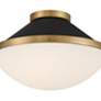 6_Xander 16 1/4" Wide Matte Black and Gold Ceiling Light more views