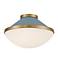 Xander 2 Light Vibrant Gold + Blue Flush Mount