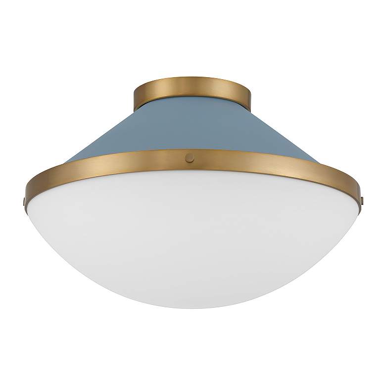 Image 3 Xander 2 Light Vibrant Gold + Blue Flush Mount more views