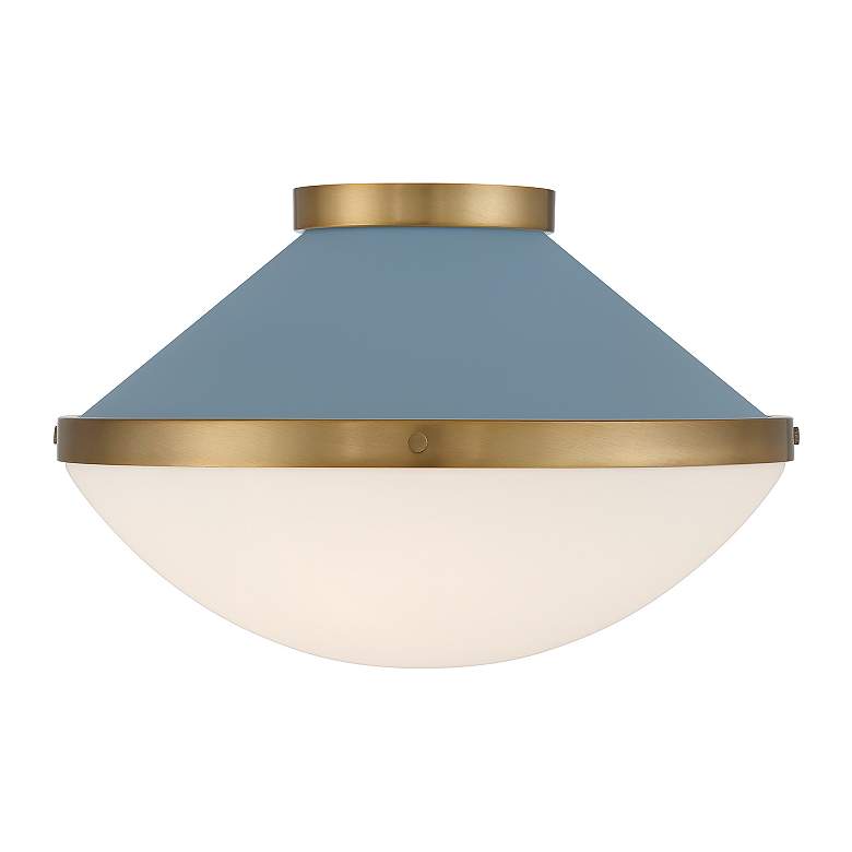 Image 4 Xander 2 Light Vibrant Gold + Blue Flush Mount more views