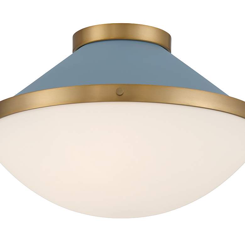 Image 6 Xander 2 Light Vibrant Gold + Blue Flush Mount more views