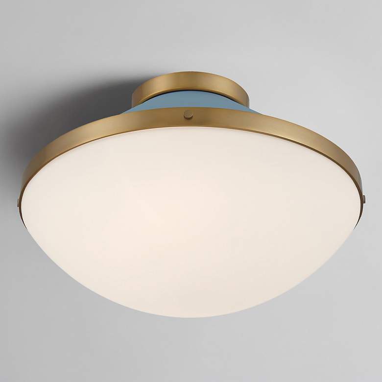 Image 7 Xander 2 Light Vibrant Gold + Blue Flush Mount more views