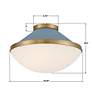 Xander 2 Light Vibrant Gold + Blue Flush Mount