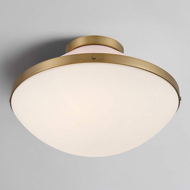 Image 1 Xander 2 Light Vibrant Gold + Blush Flush Mount