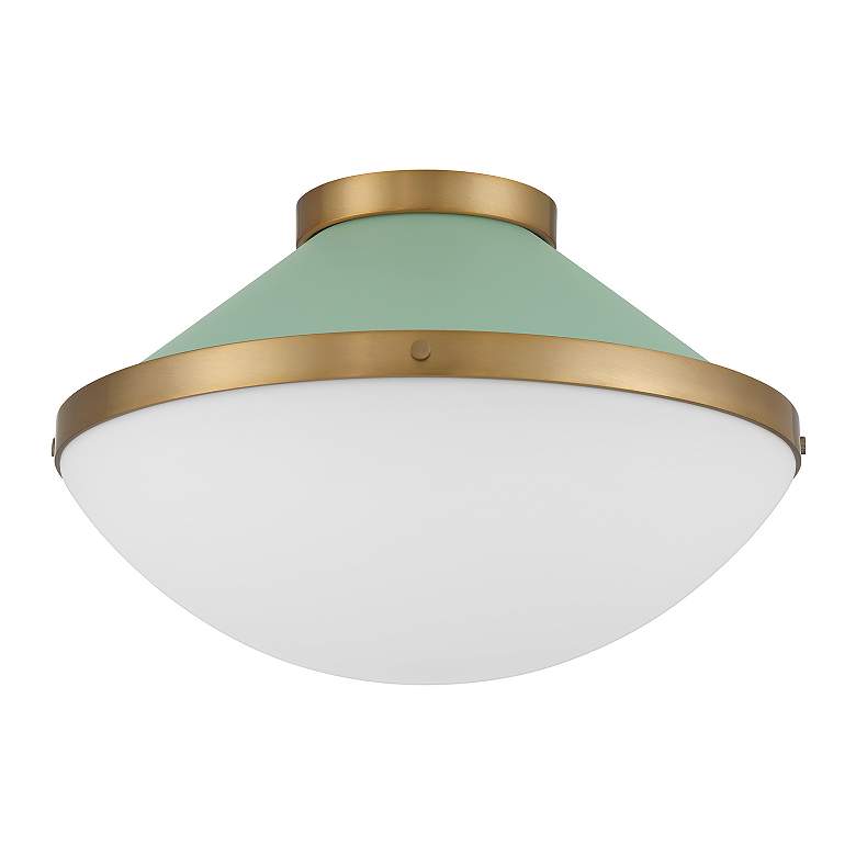 Image 3 Xander 2 Light Vibrant Gold + Green Flush Mount more views