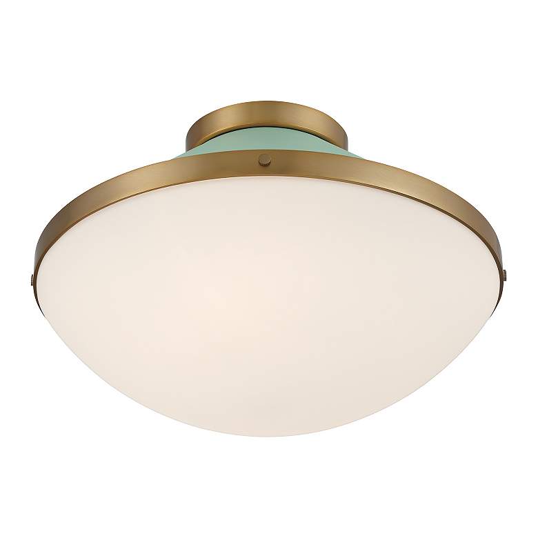 Image 5 Xander 2 Light Vibrant Gold + Green Flush Mount more views