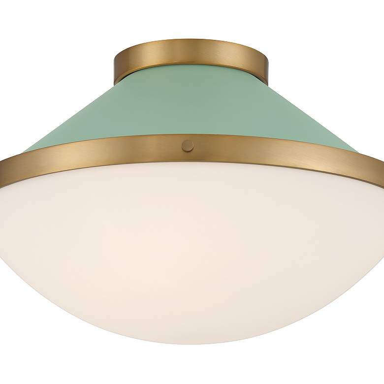 Image 6 Xander 2 Light Vibrant Gold + Green Flush Mount more views