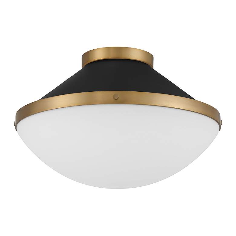 Image 3 Xander 2 Light Vibrant Gold + Matte Black Flush Mount more views