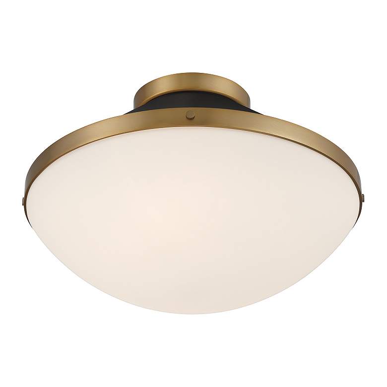 Image 5 Xander 2 Light Vibrant Gold + Matte Black Flush Mount more views