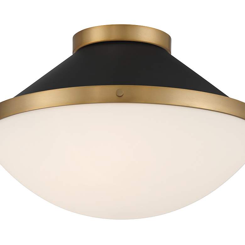 Image 6 Xander 2 Light Vibrant Gold + Matte Black Flush Mount more views