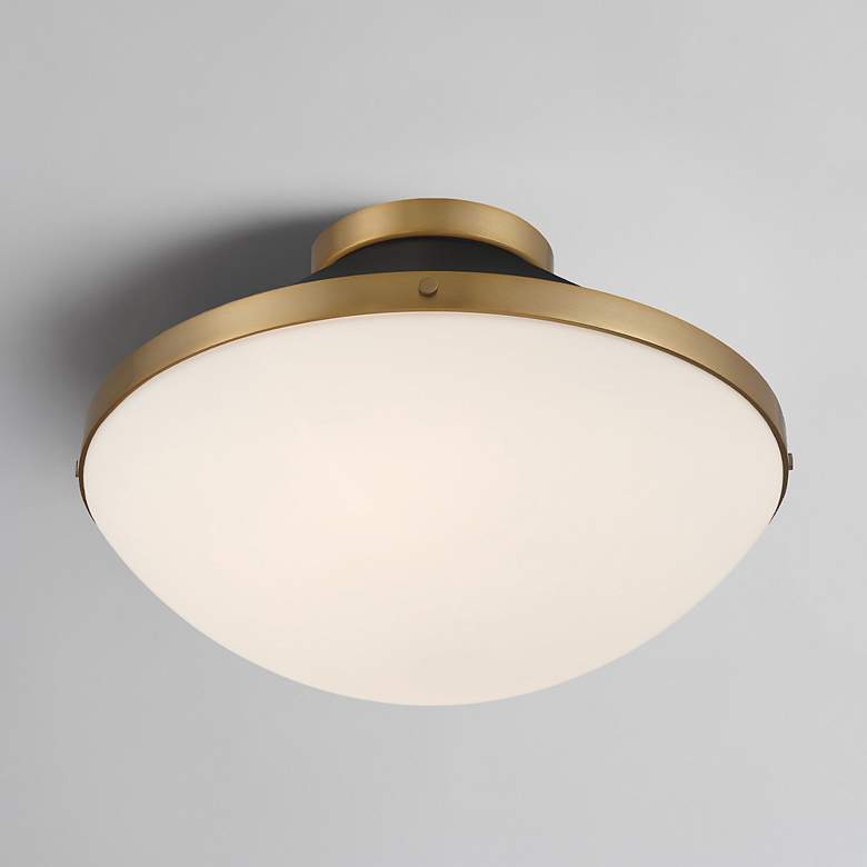 Image 7 Xander 2 Light Vibrant Gold + Matte Black Flush Mount more views