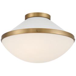 Xander 2 Light Vibrant Gold + White Flush Mount