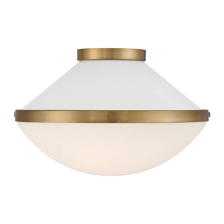 Image 4 Xander 2 Light Vibrant Gold + White Flush Mount more views