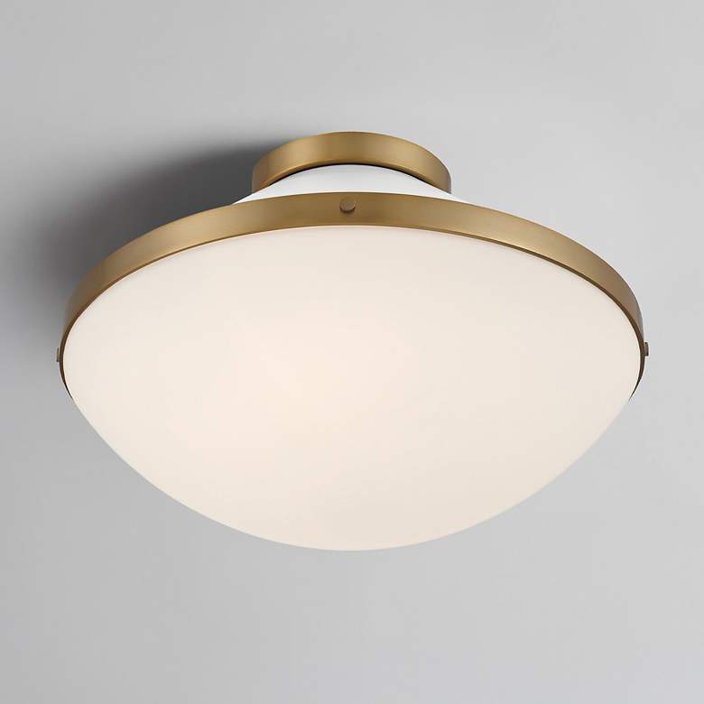 Image 7 Xander 2 Light Vibrant Gold + White Flush Mount more views