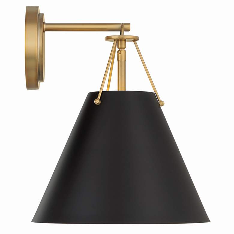 Image 1 Xavier 12 1/2" High Vibrant Gold and Black Wall Sconce