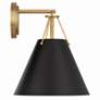 1_Xavier 12 1/2" High Vibrant Gold and Black Wall Sconce