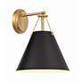 2_Xavier 12 1/2" High Vibrant Gold and Black Wall Sconce more views